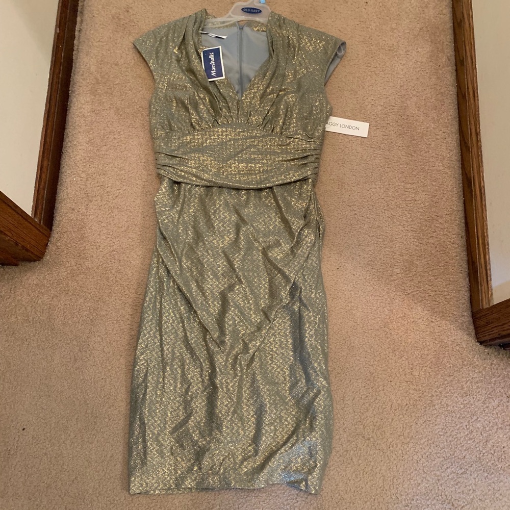 Gold and green dress
